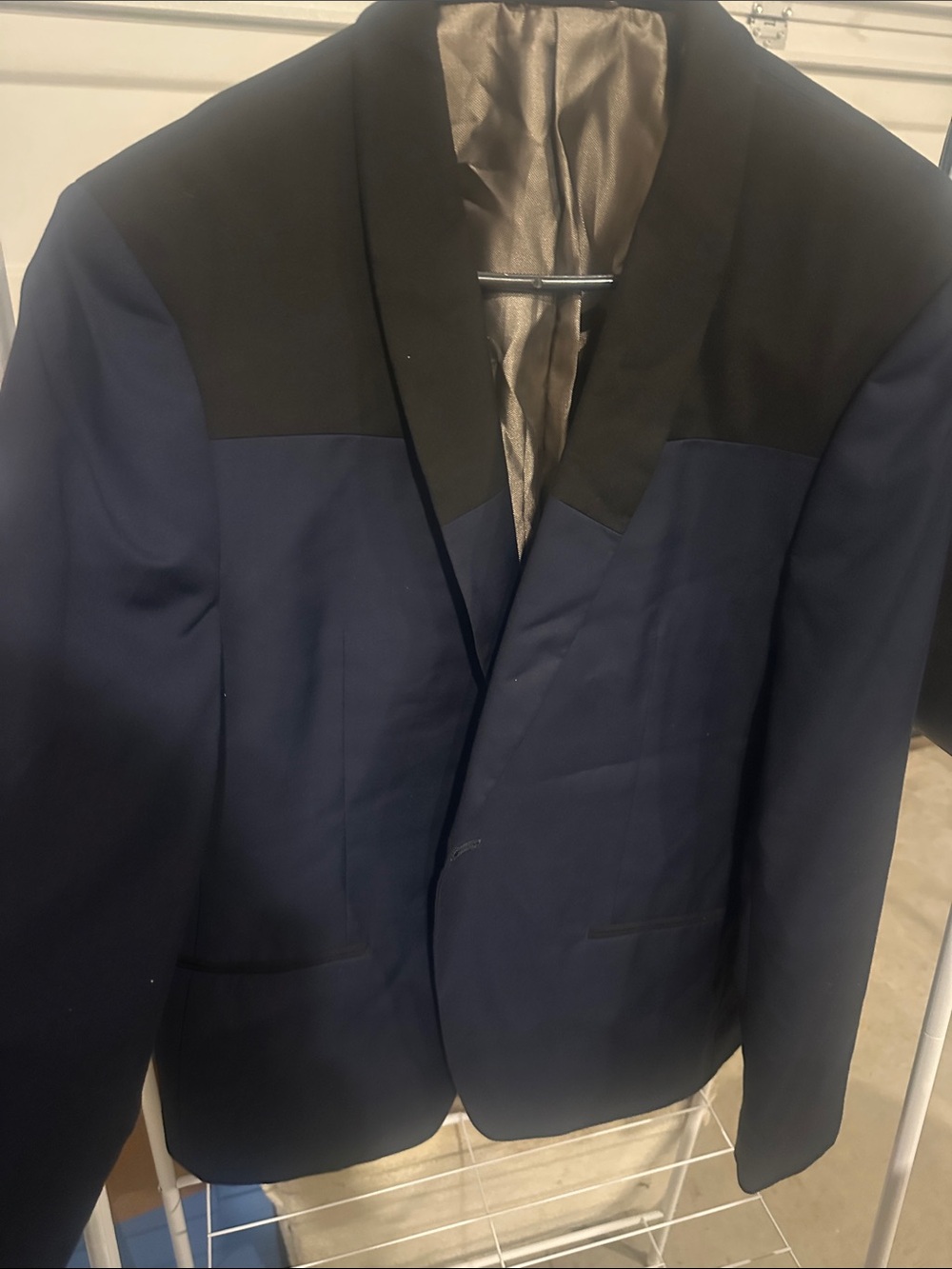 Men's Navy and Black Two-Tone Blazer